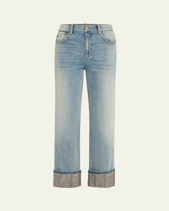 Weezy Embellished-Cuff Jeans